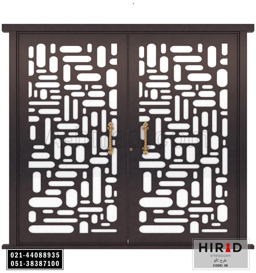 درب فلزی لیزری دولنگه هیراد طرح لگوکد 2038 عرض 265 ارتفاع 223 